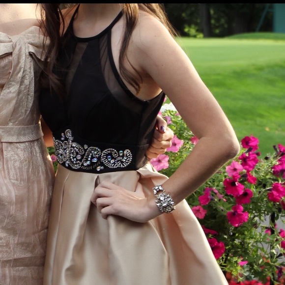 Gold black cocktail dress Size 1 - Picture 7 of 7